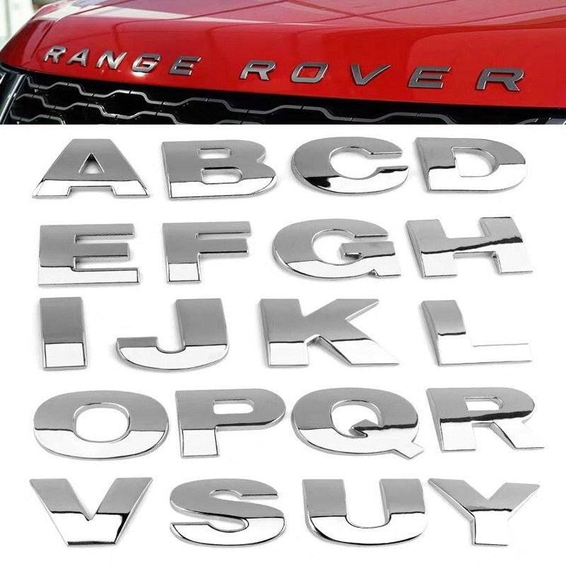 3D Metal Alphabet & Number Car Decals – Premium Chrome Finish