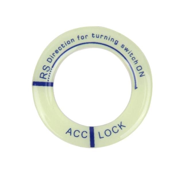 Universal Luminous Ignition Push Button Switch Trim Ring Cover