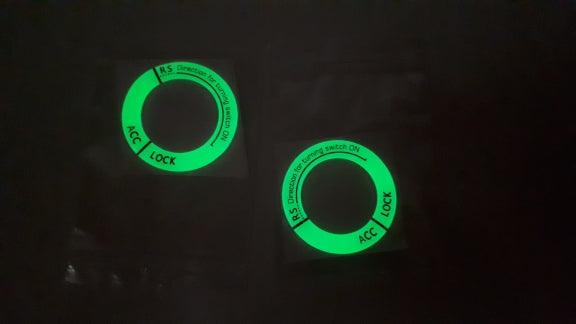 Universal Luminous Ignition Push Button Switch Trim Ring Cover