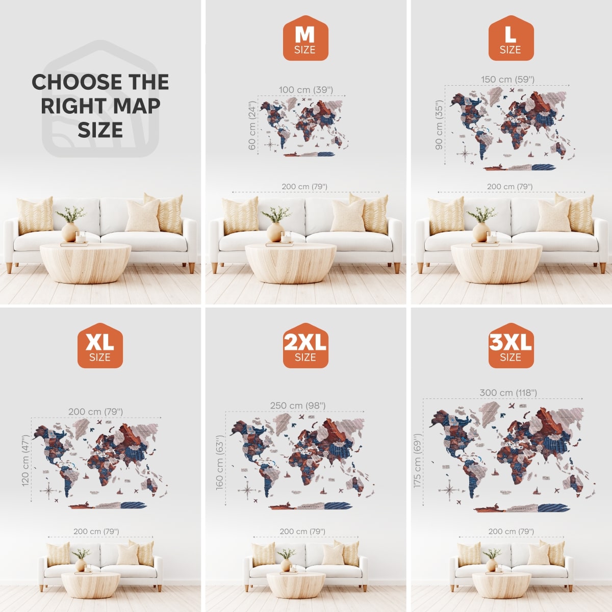 3D Wooden World Map Dune Wall Decor – Detailed Sandy Palette Art