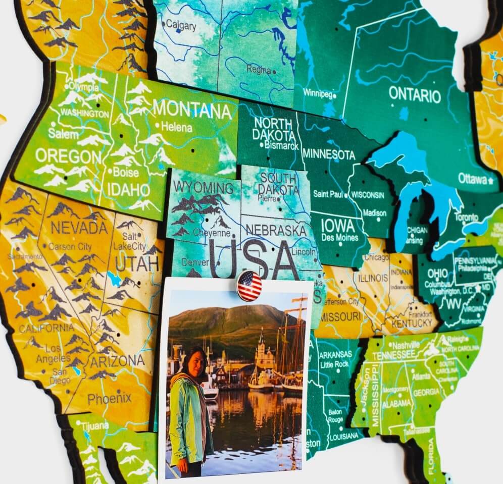 3D Wooden World Map Wall Decor for Travelers