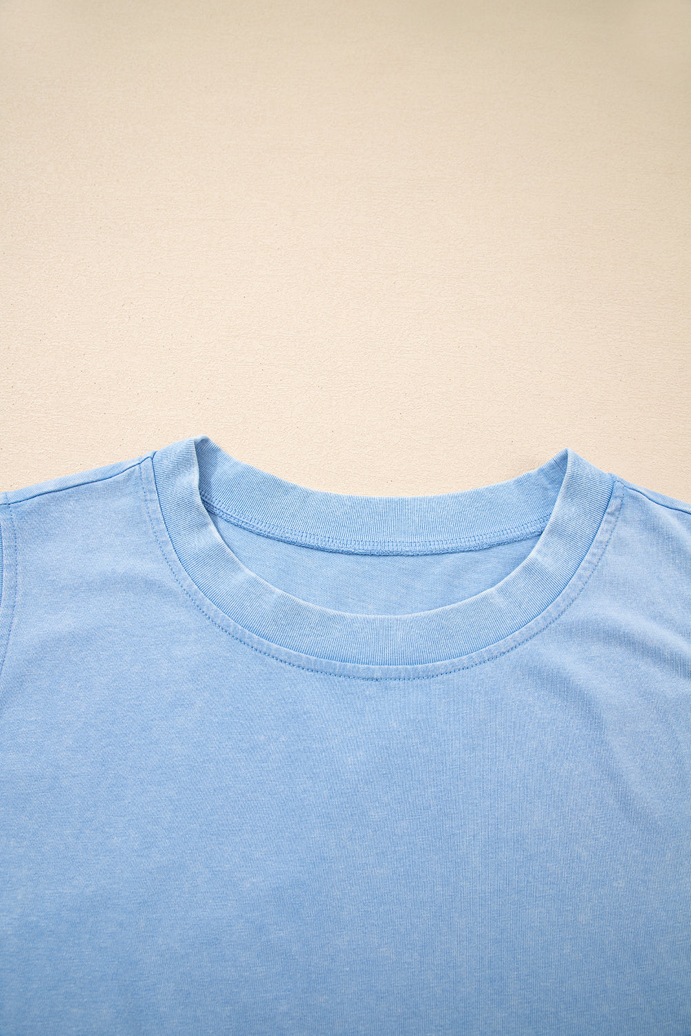 Solid Mineral Wash Cotton Tank Top and Lined Skort Set