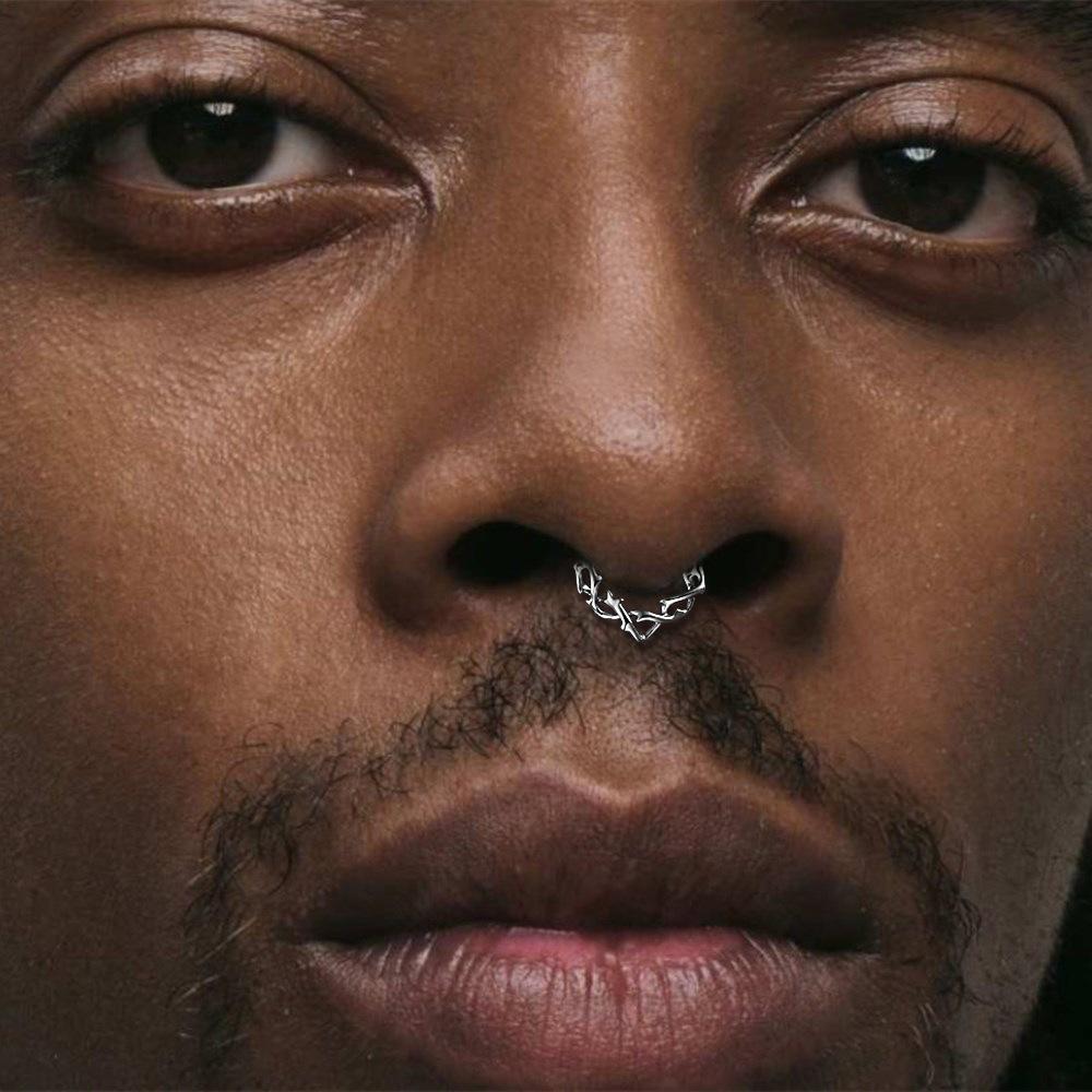 Personalized Titanium Thorn Lip Ring