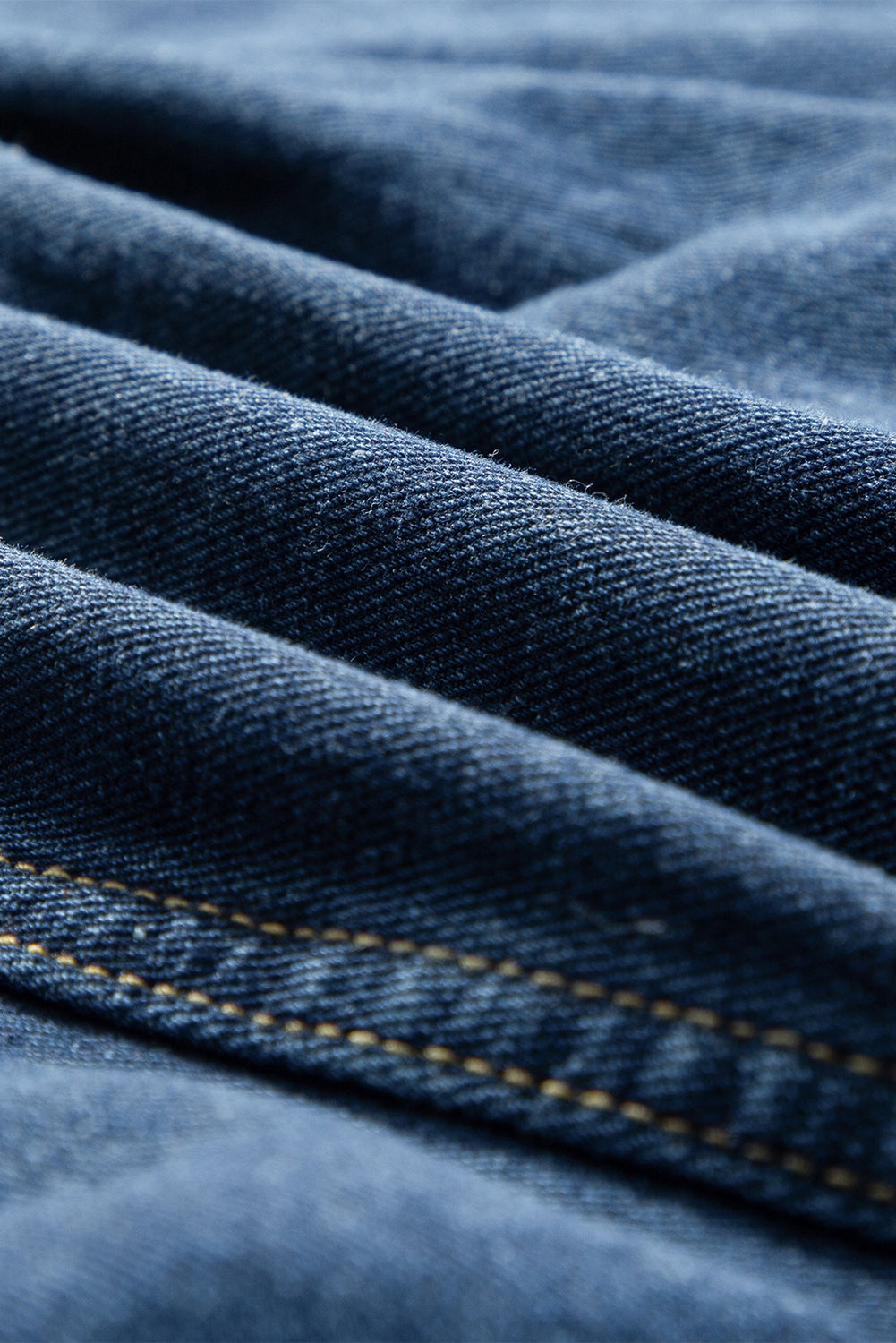 Blue Stripe Washed Oversized Pocketed Denim Jacket