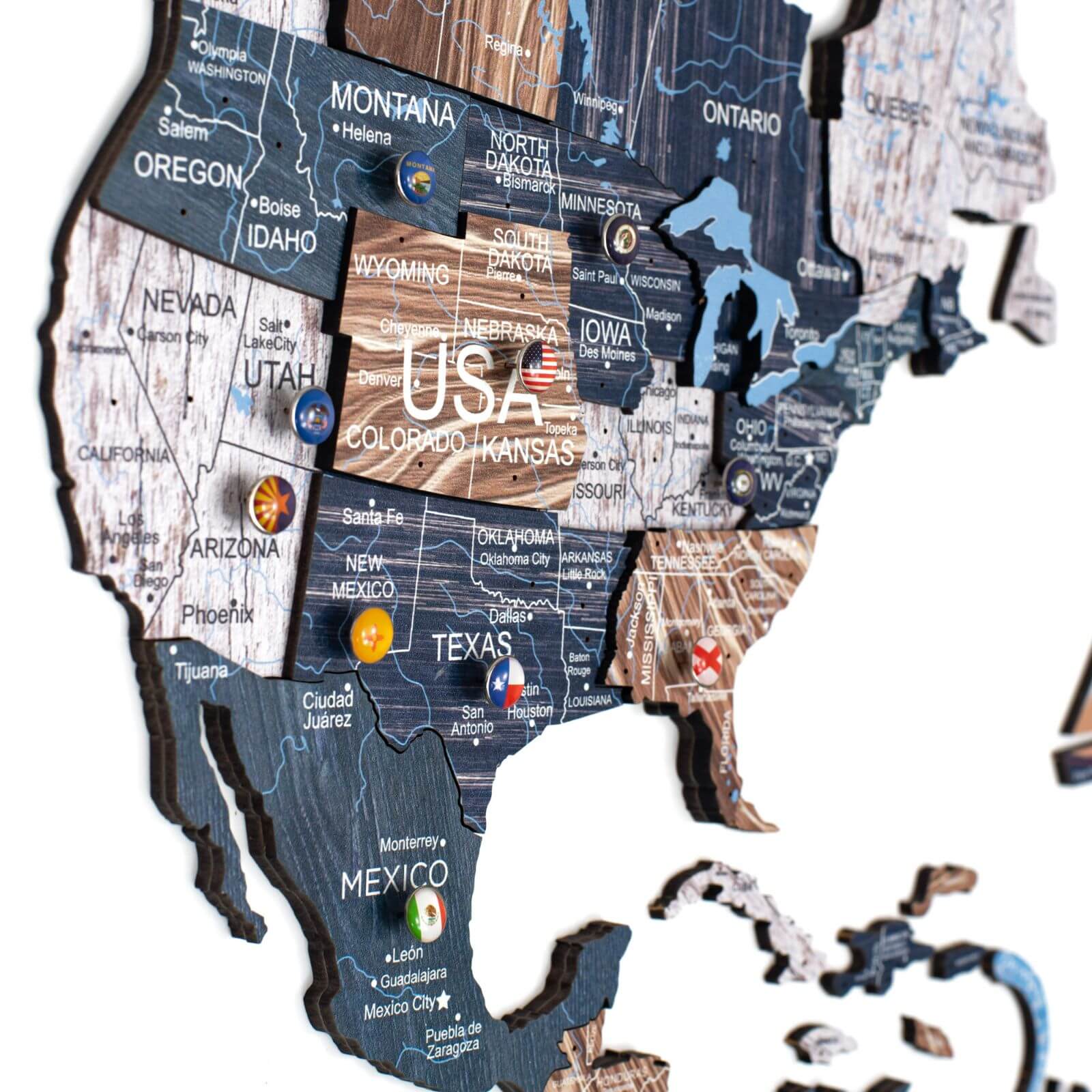 3D Luminous Wooden World Map Mystery: Modern Glow-in-the-Dark Art