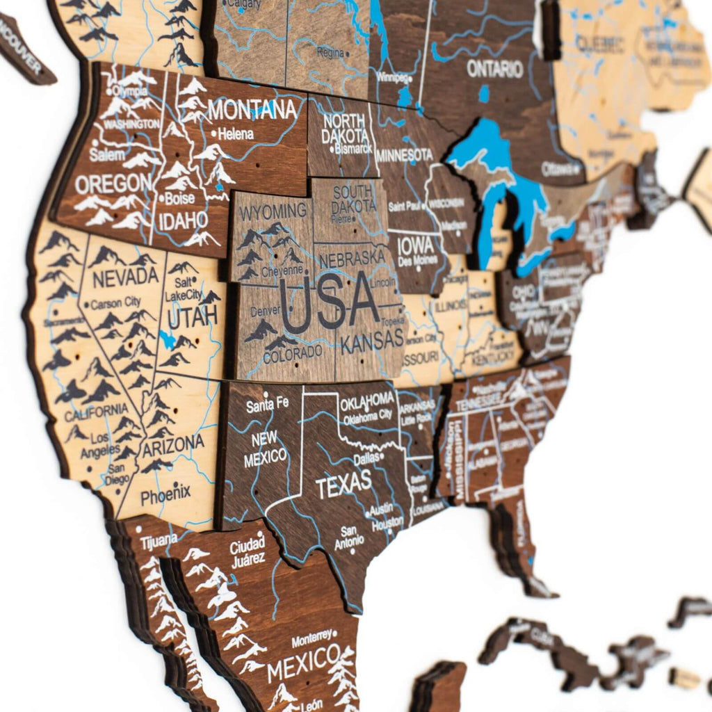 Large Rustic Wooden World Map Wall Decor: Travel Inspired Art