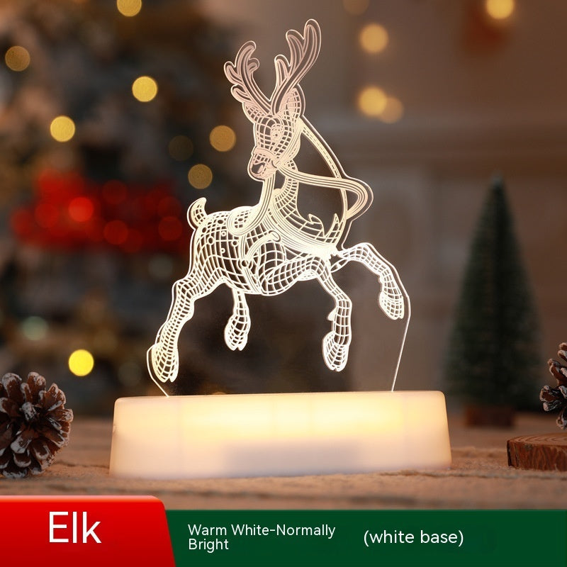 3D Acrylic LED Night Light Festive Holiday Home Decor Ornament