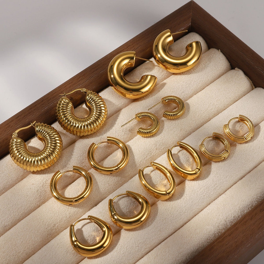 Minimalist 18K Gold-Plated Titanium Steel Stud Earrings