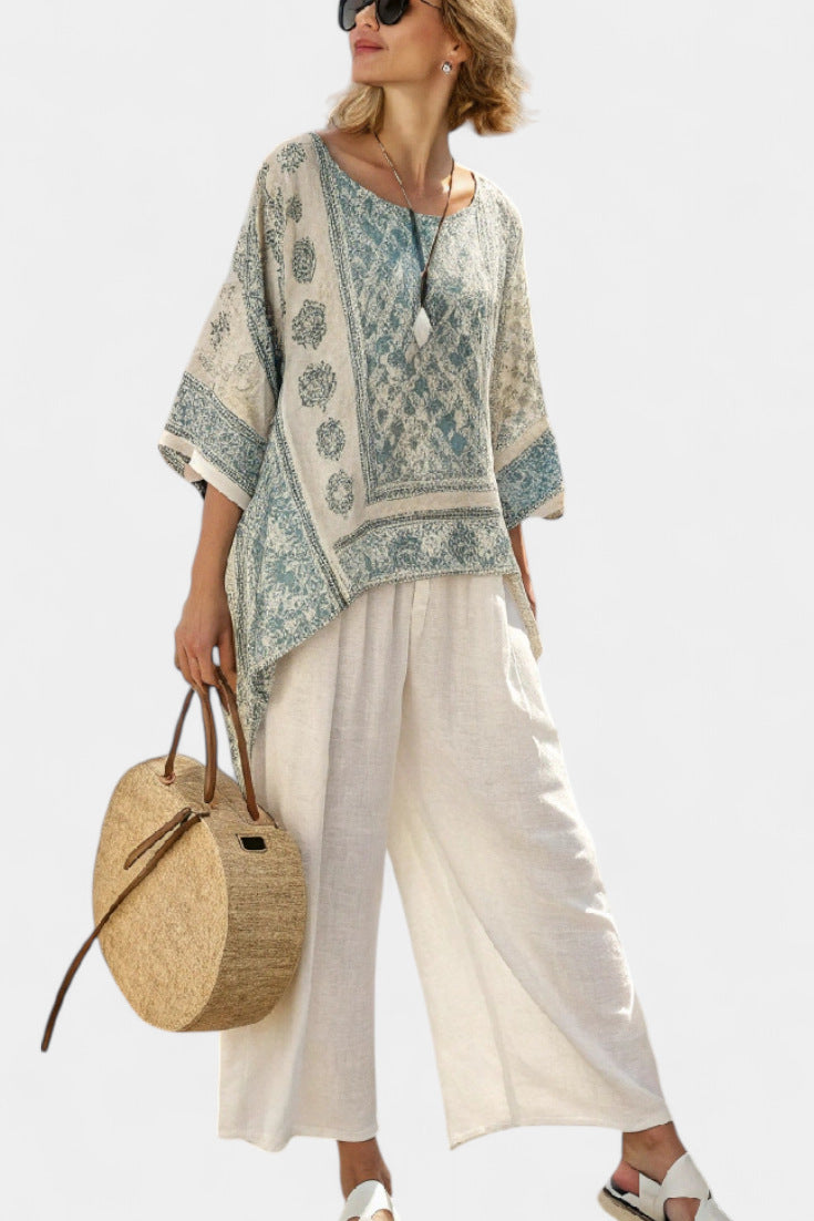 Women's Beach Vacation Two Piece Set Loose Casual Summer Outfit - Image 7