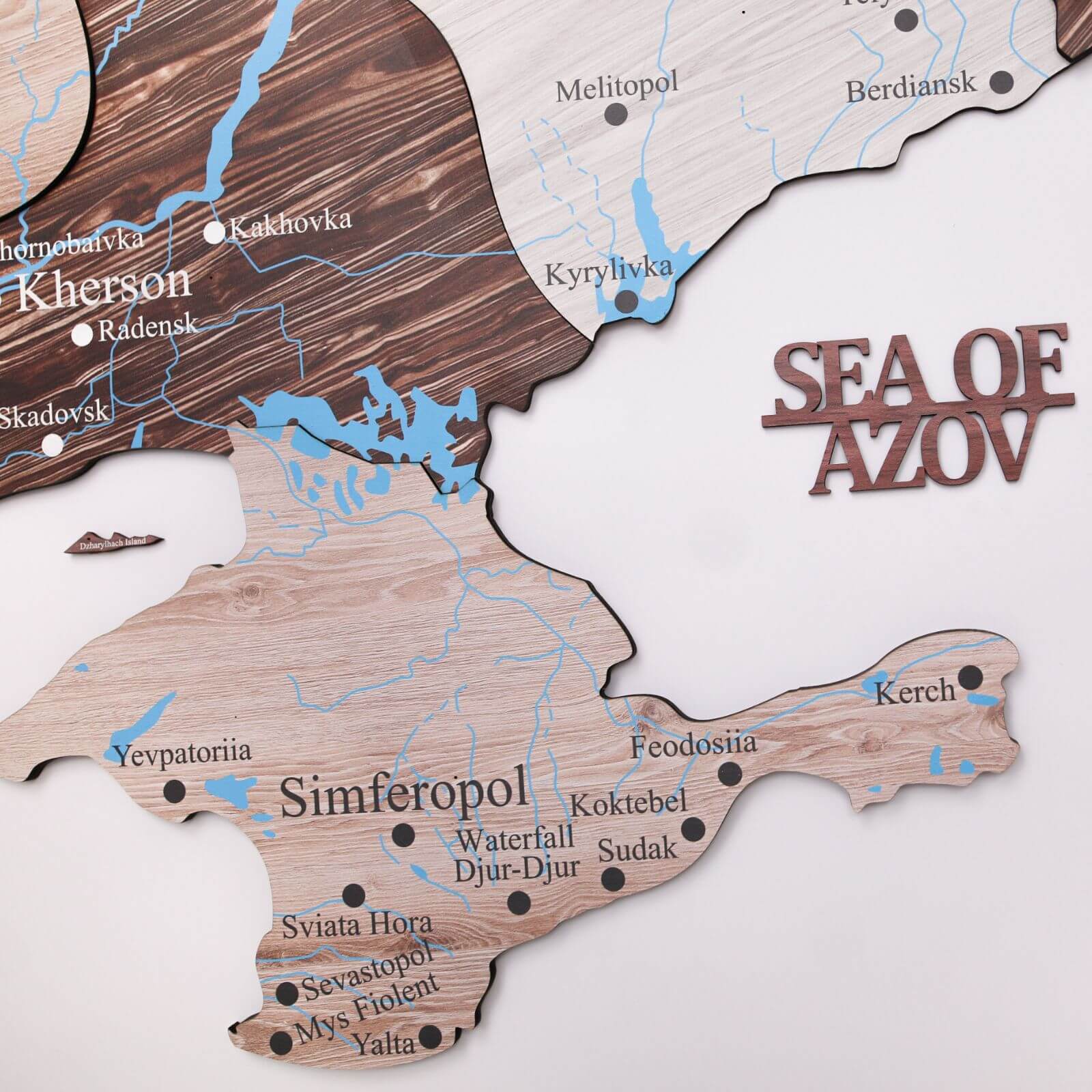 Wooden Map of Ukraine Cappuccino Minimalist Wall Art