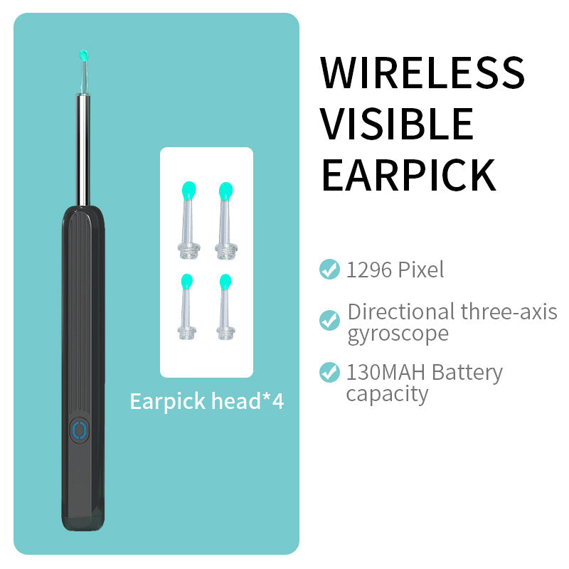 Wireless Ear Otoscope with Camera - HD Ear Wax Removal Tool Kit