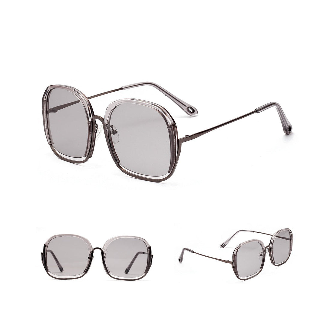 Large Half Frame UV400 Sunglasses – Oversized Fashion Shades