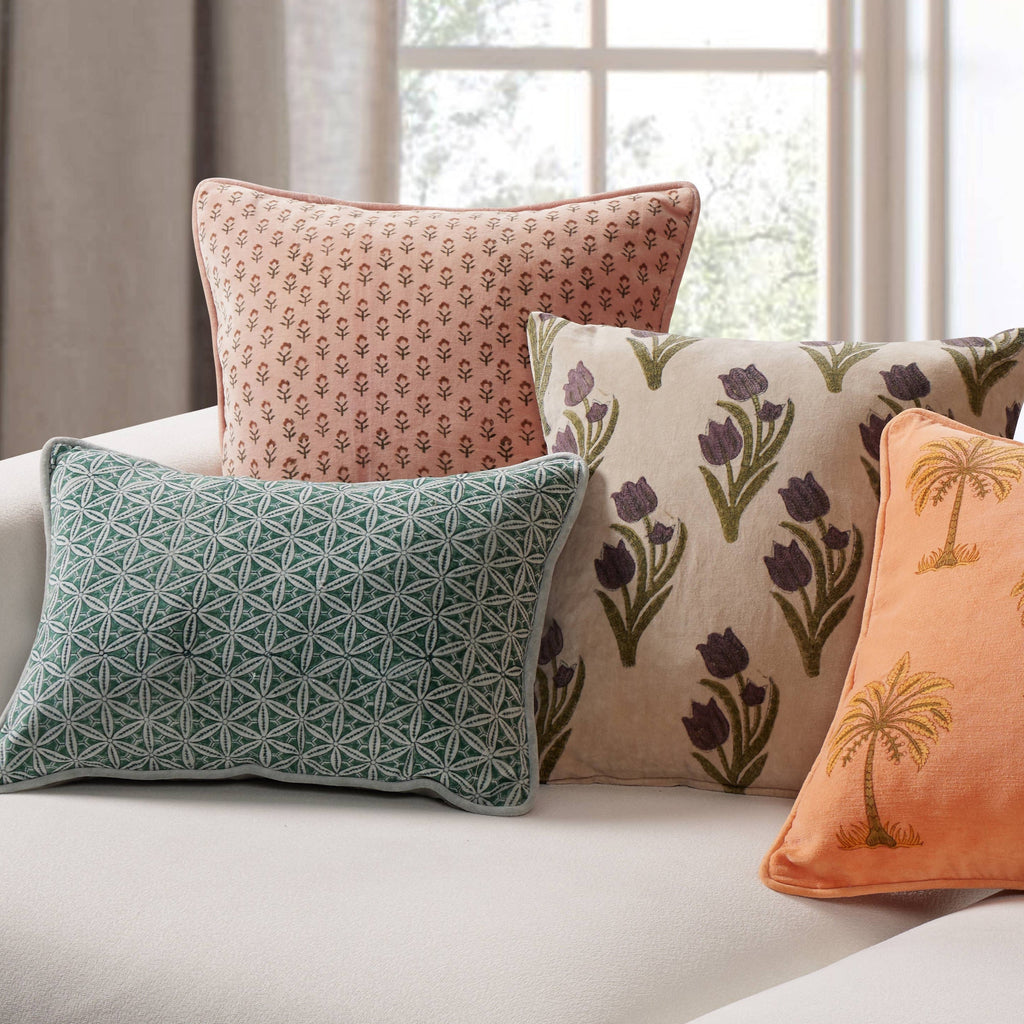 Pink Ditsy Floral Printed Pillow