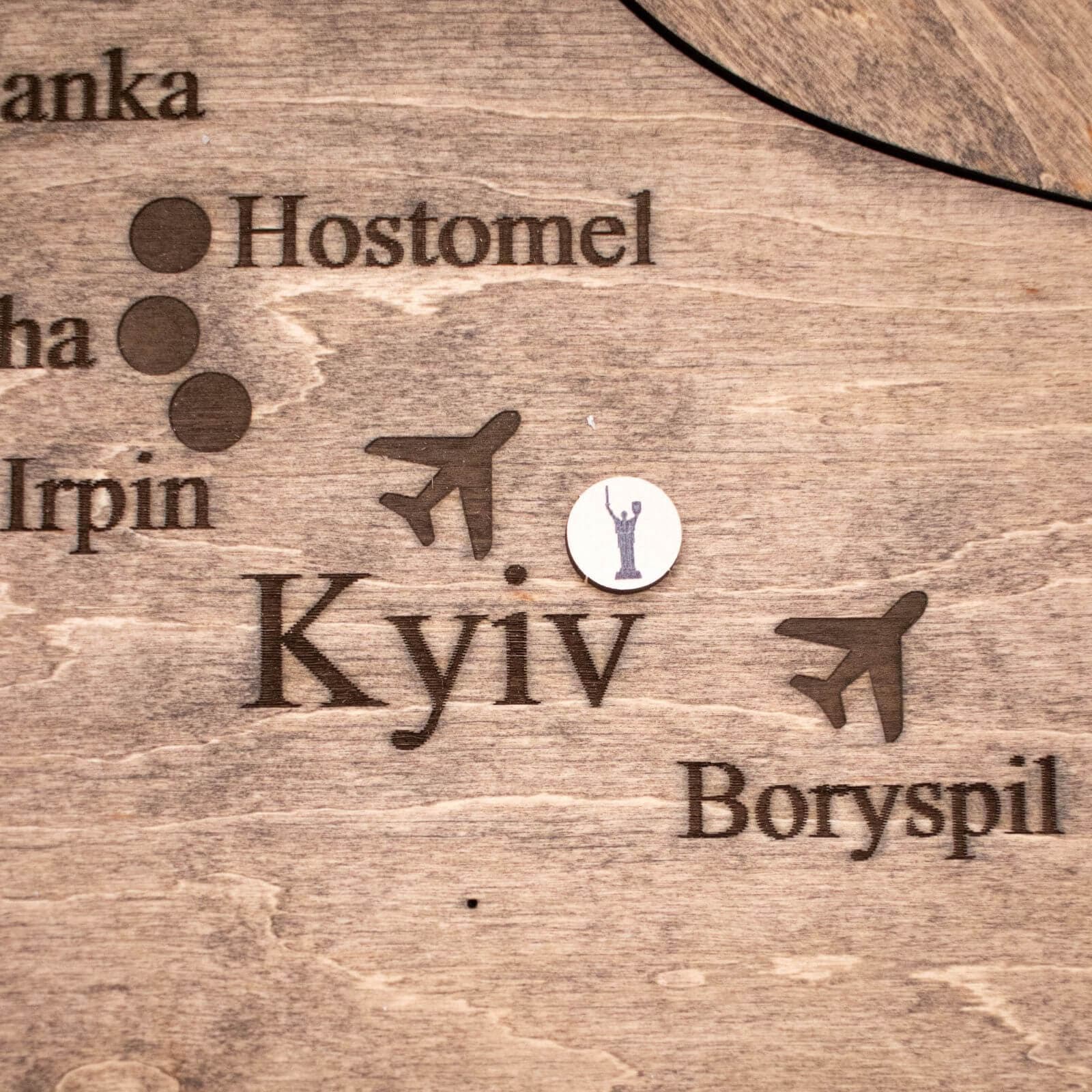 Wooden Map of Ukraine Terra Minimalist Brown Wall Art Decor