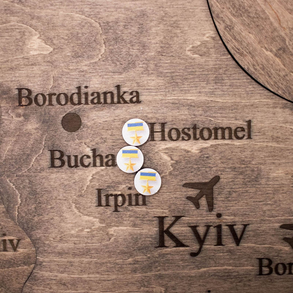 Wooden Map of Ukraine Terra Minimalist Brown Wall Art Decor
