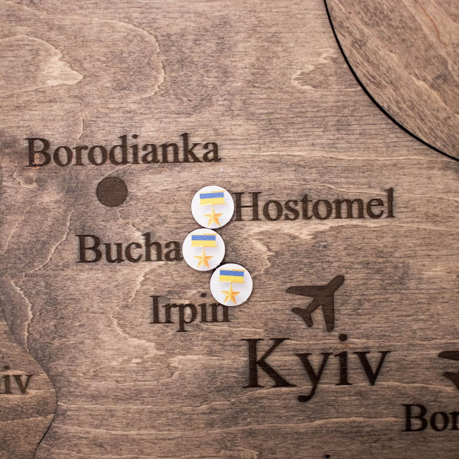 Wooden Map of Ukraine Terra Minimalist Brown Wall Art Decor