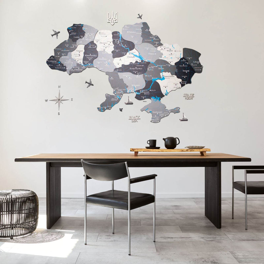 Wooden Map of Ukraine Nordik – Scandinavian Birch Wall Decor
