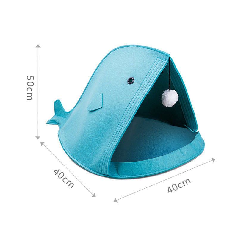 Washable Non-Woven Cat Bed, Shark Dog Bed, Foldable Pet Cave