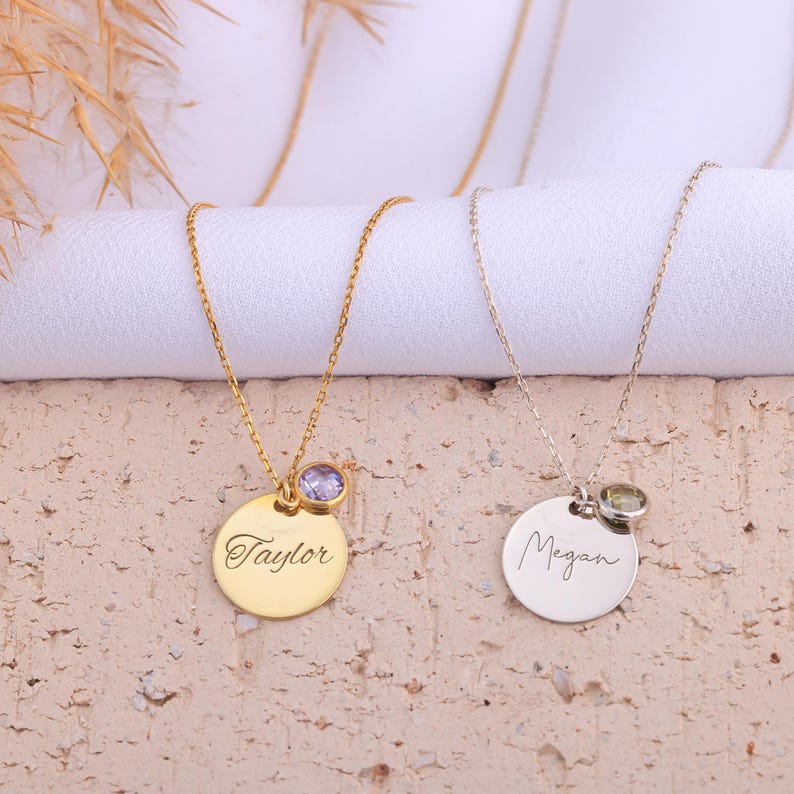 Double Layer Personalized Birthstone Name Necklace
