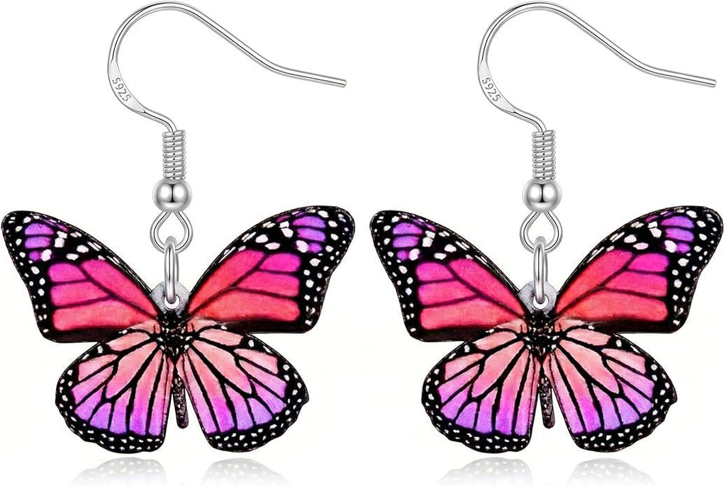 Acrylic Cartoon Butterfly Pendant Earrings
