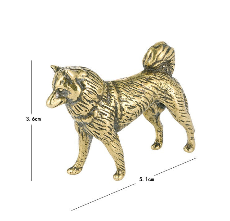 Old Solid Copper Zodiac Dog Pure Copper Ornaments