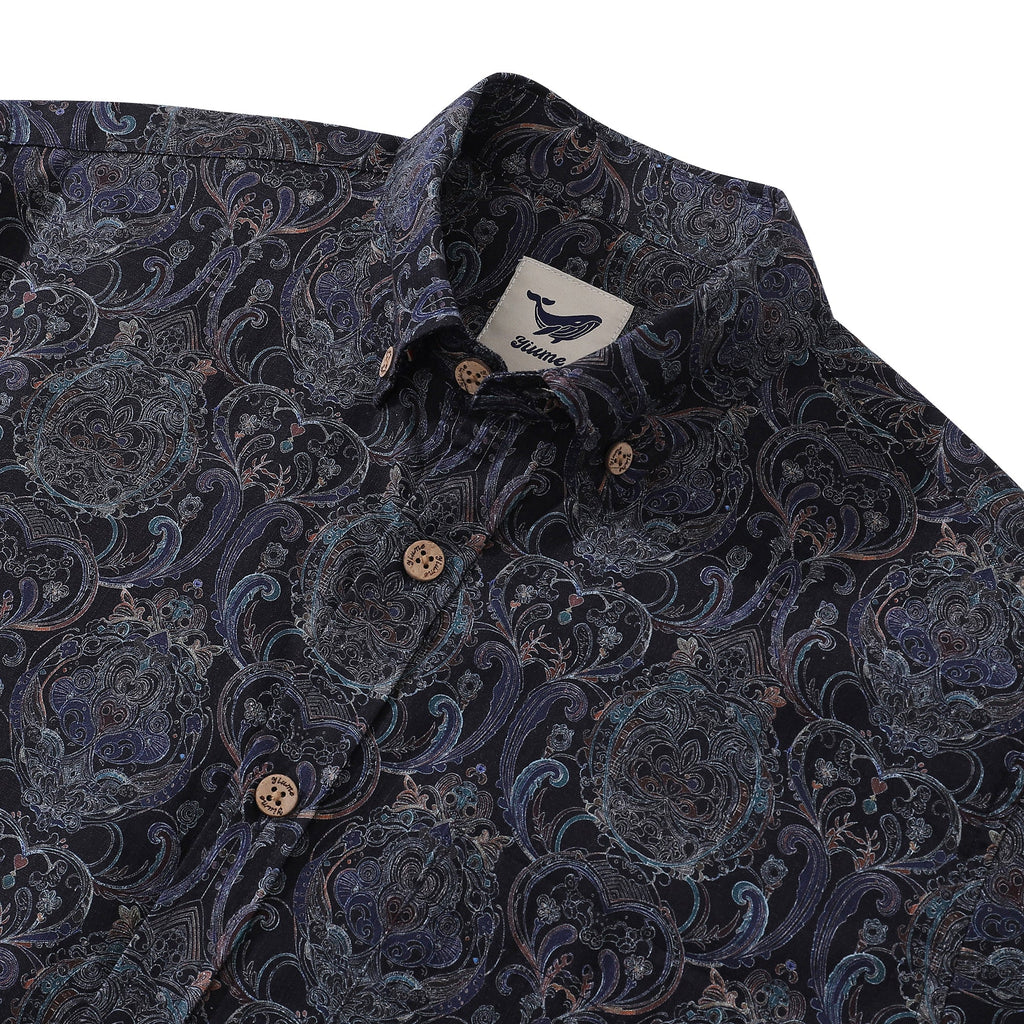 Men's Symmetrical Aesthetic Long Sleeve Cotton Button-Down Shirt