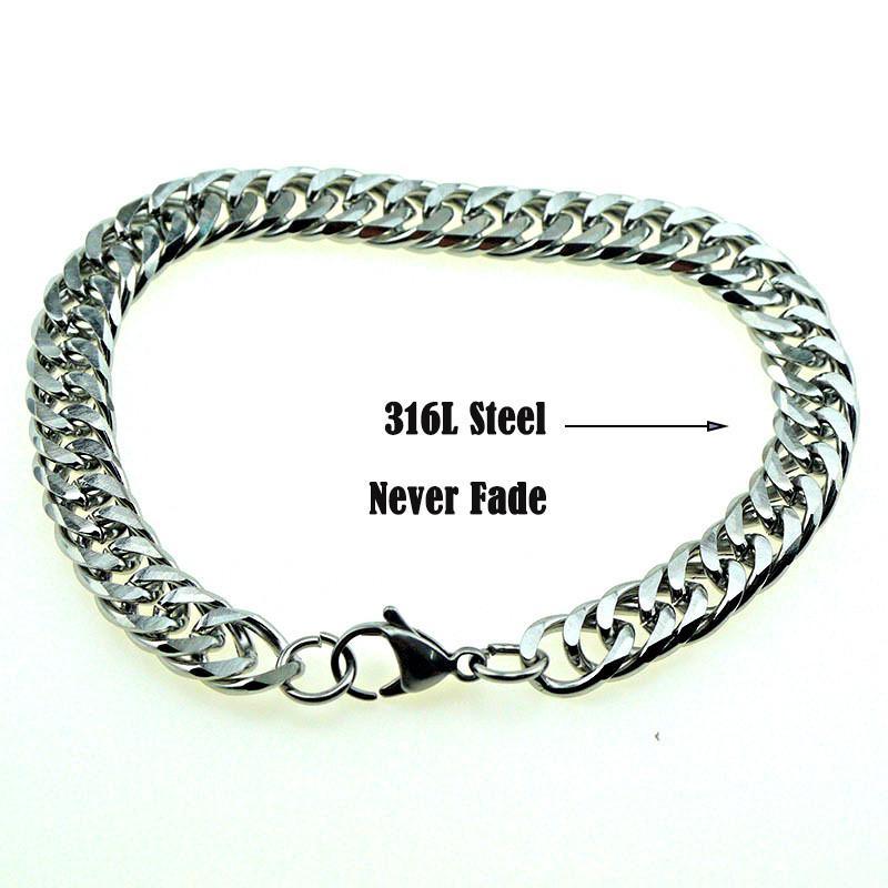 Men's 316 Stainless Steel Miami Curb Chain Bracelet