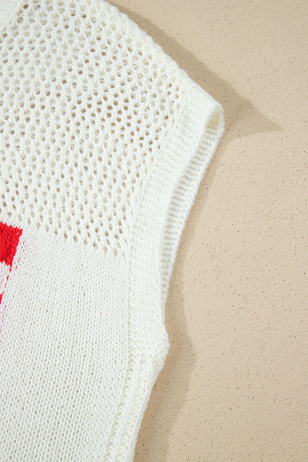 USA Flag Crochet Short Sleeve Sweater Top
