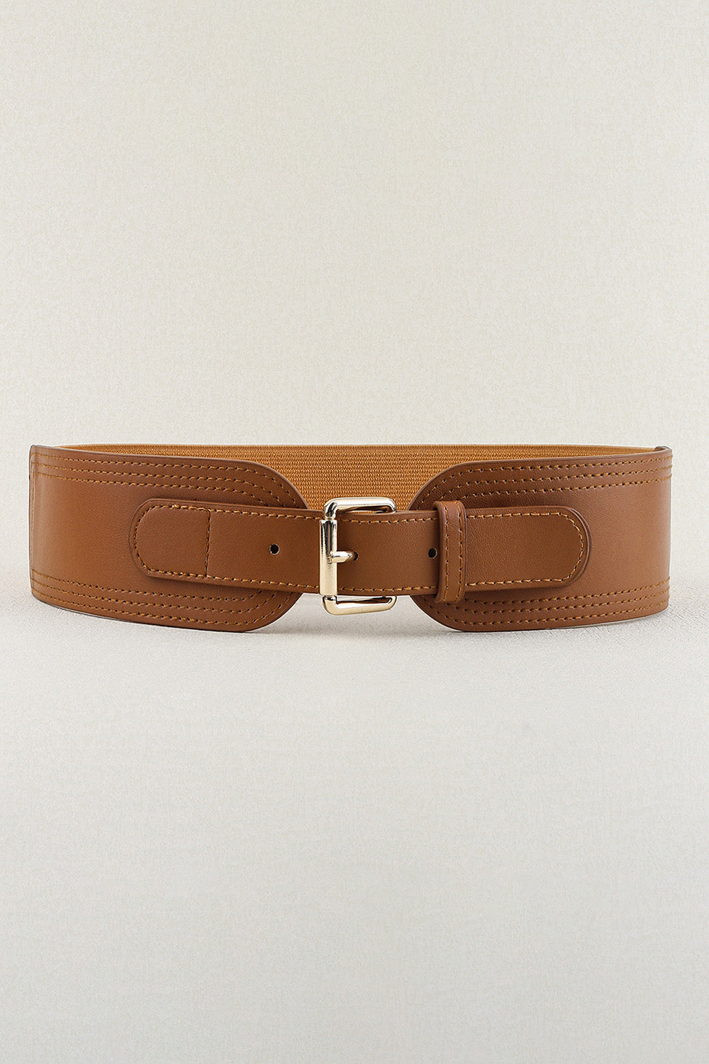 Wide Elastic PU Belt with Buckle for Women Casual Formal Style - Image 2