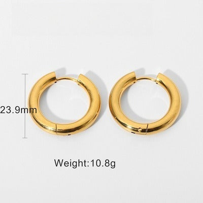 Minimalist 18K Gold-Plated Titanium Steel Stud Earrings