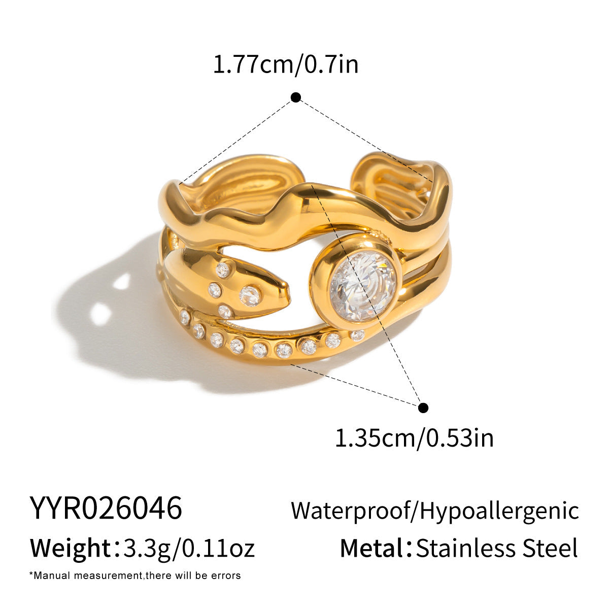 Simple And Versatile Alien Multi-layer Open Ring