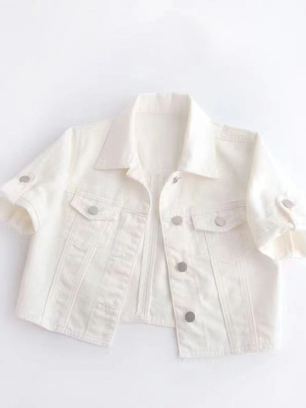 Women's Bright Yellow Cropped Button-Down Trucker Jacket - Image 22