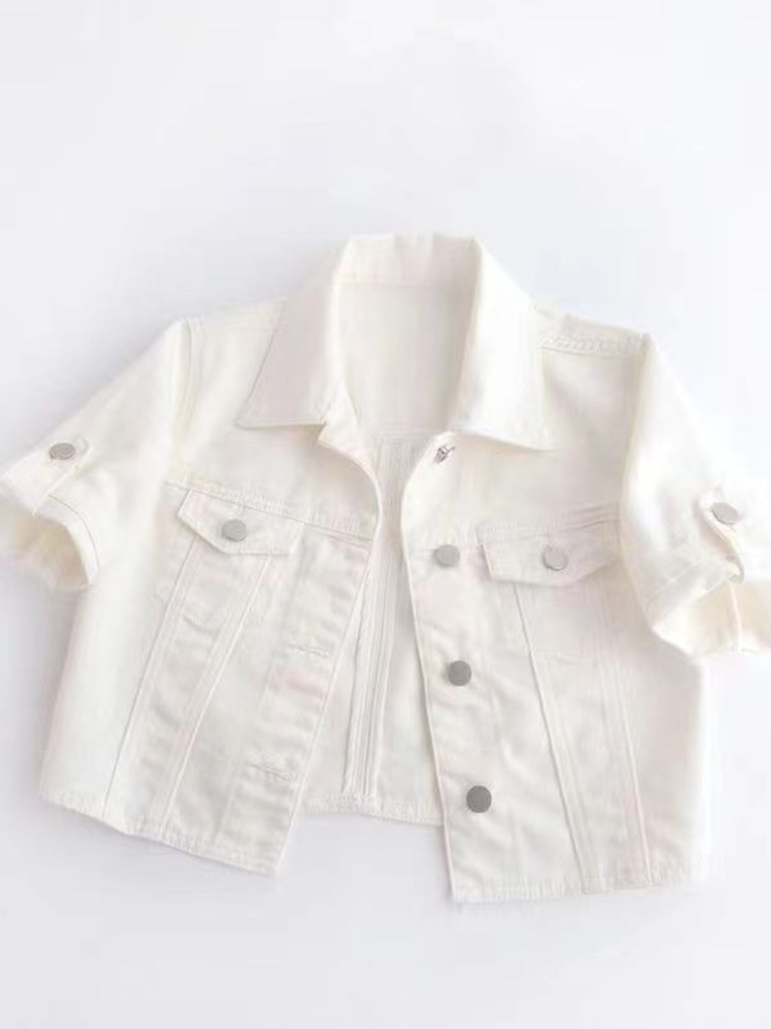 Women's Bright Yellow Cropped Button-Down Trucker Jacket - Image 22