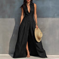 Women's Sleeveless Button-Down Maxi Dress with Lapel Collar - Image 6
