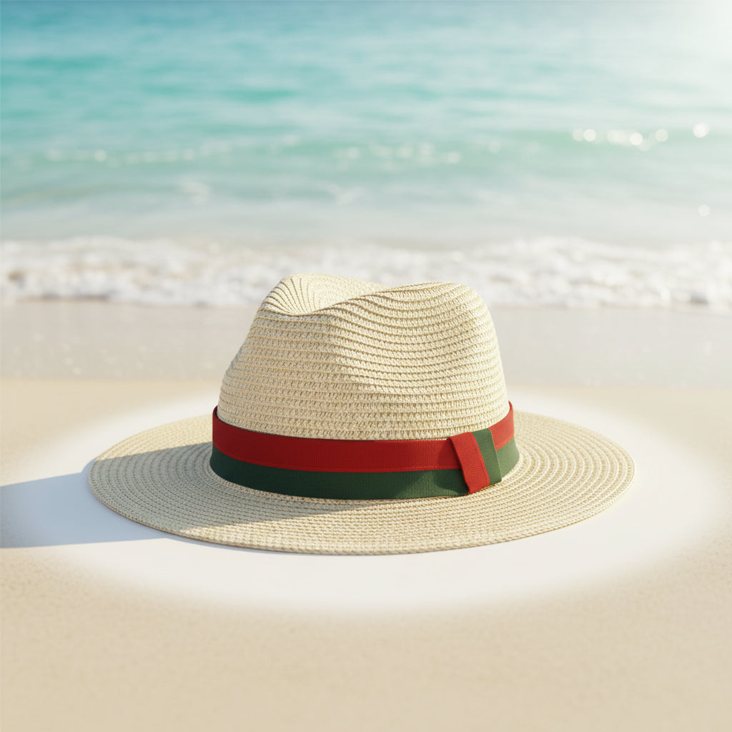Plain Straw Sun Hat - Unisex Wide Brim Beach & Outdoor Hat