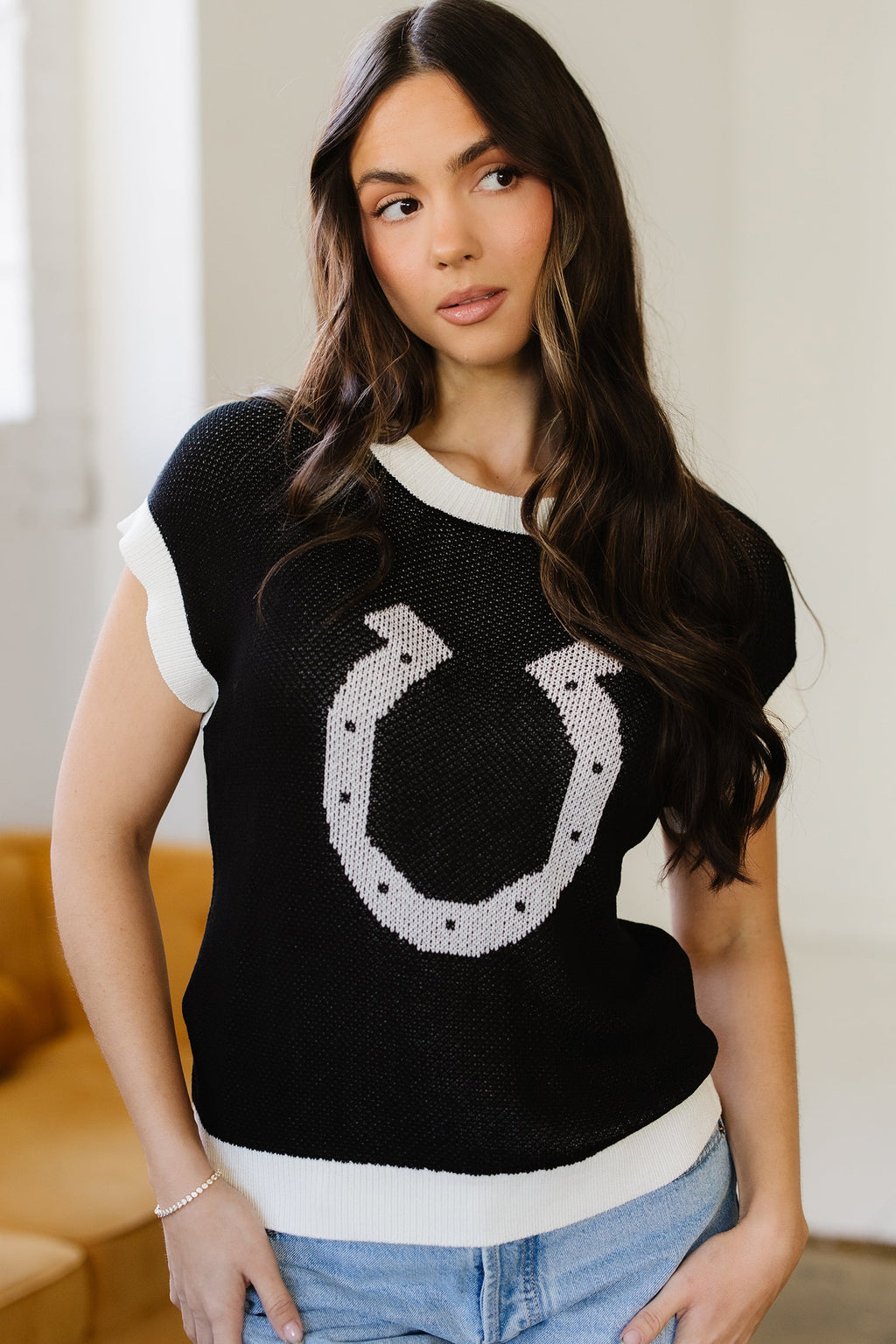 Evelynn Trim Short Sleeve Sweater