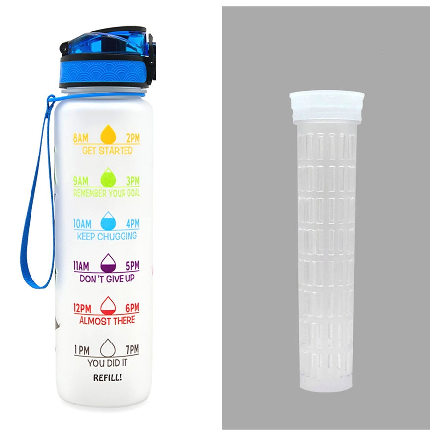 1L Motivational Tritan Water Bottle with Time Marker & Leakproof Lid