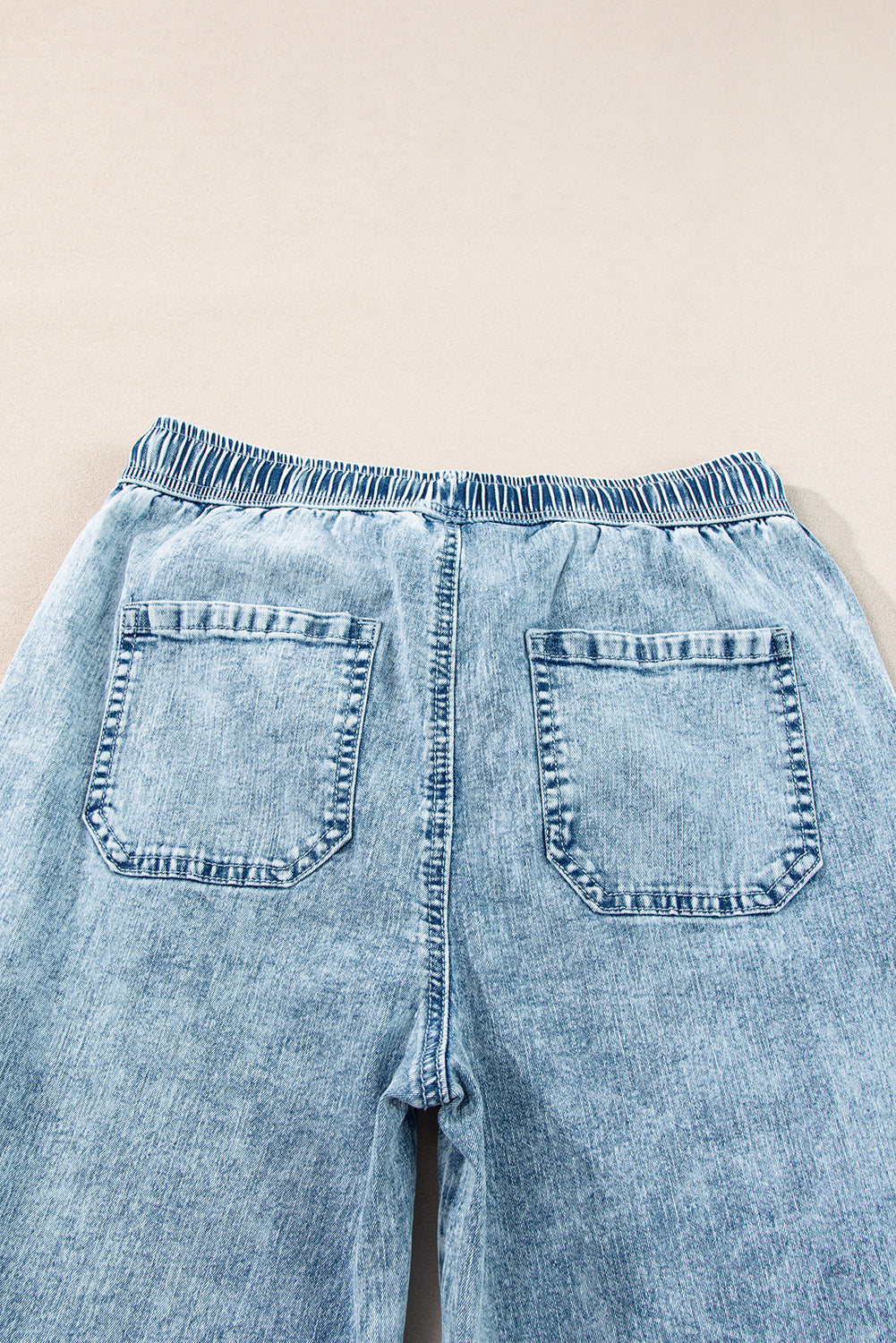 Yamileth Mineral Wash Loose Straight Leg Pants with Drawstring