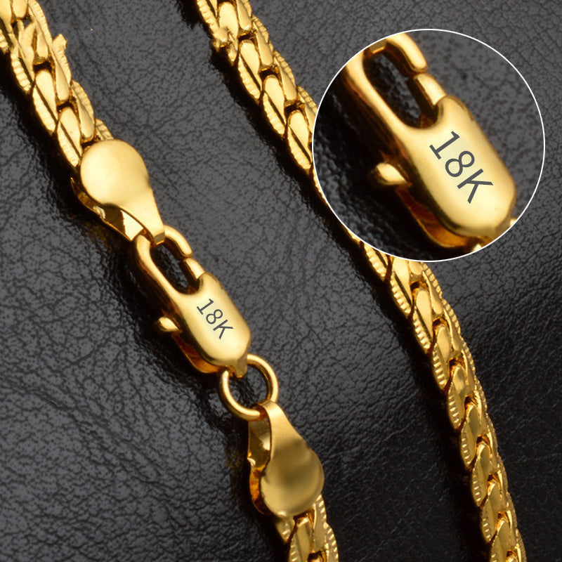Fashion Silver Plated Gold Plated Exquisite 5MM Full Side Necklace
