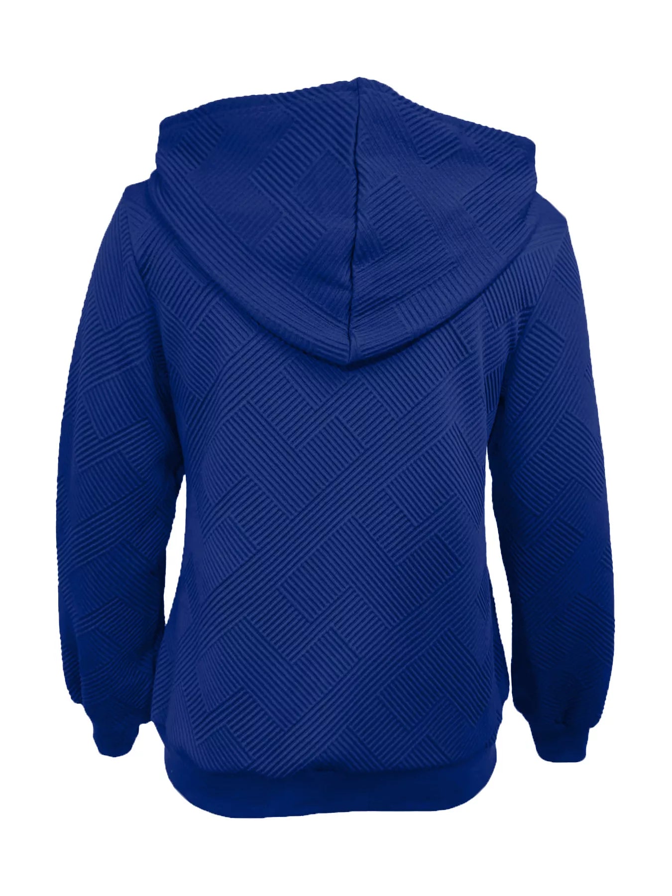 Women's Texture Zip-Up Hoodie with Adjustable Drawstring Closure - Image 14