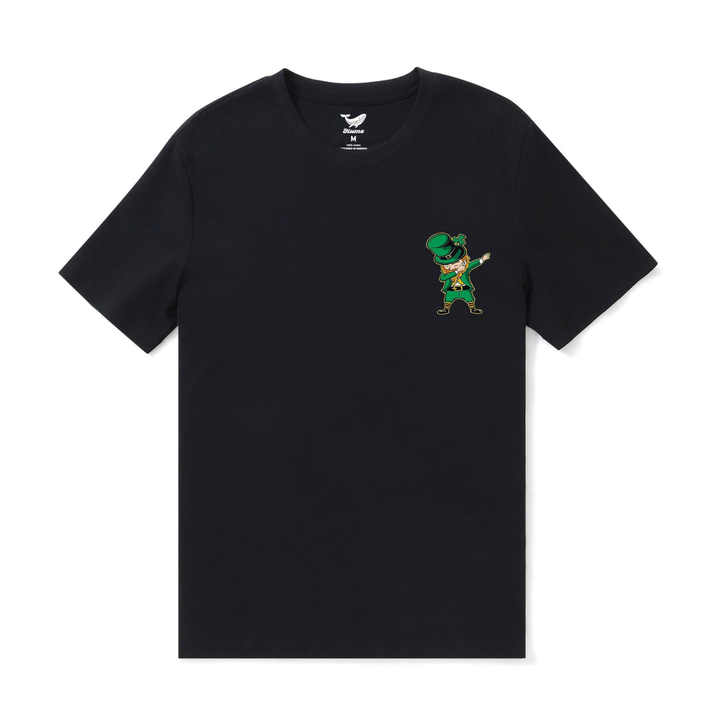 Dabbing Leprechaun St. Patrick's Day Crew Neck Tee - Black