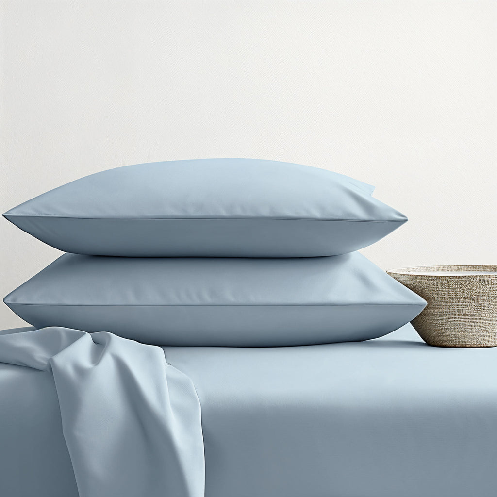 Australian Cotton Sateen Sheet Set in Solid and Stripe - Image 16