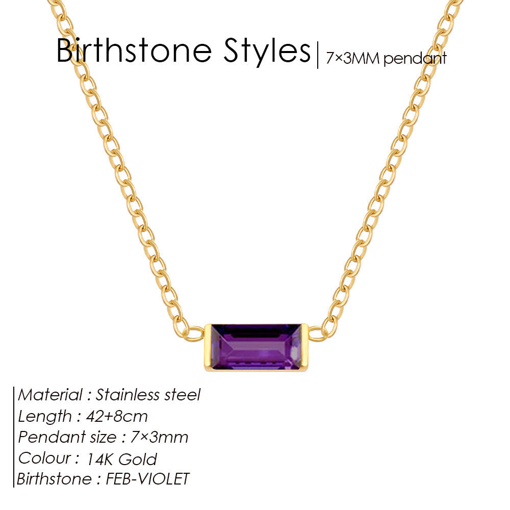 18K Gold-plated Layered Choker With A December Birthstone Pendant