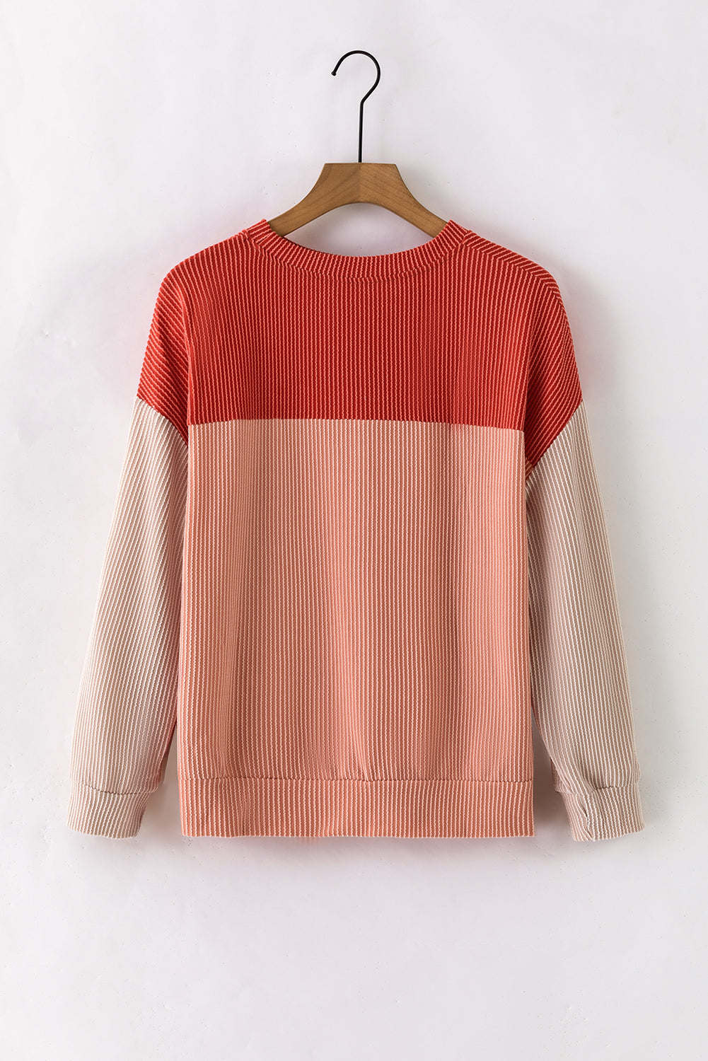 Colorblock Ribbed Long Sleeve Top