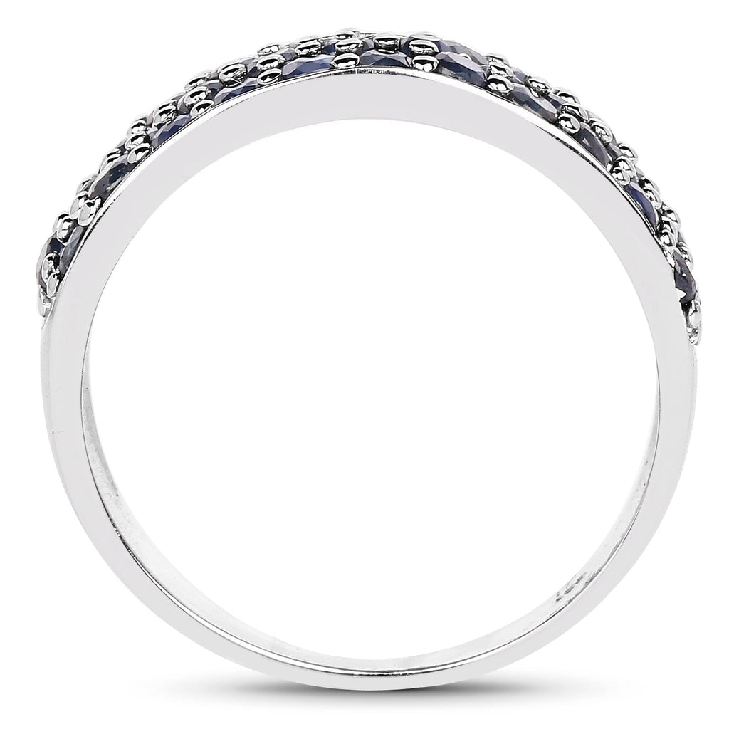 1.70 Carat Genuine Blue Sapphire .925 Sterling Silver Ring