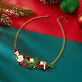 European And American Cross-Border Christmas Gifts Christmas Necklace Bracelet Earrings Set Female Cute Cartoon Bracelet Holiday Jewelry