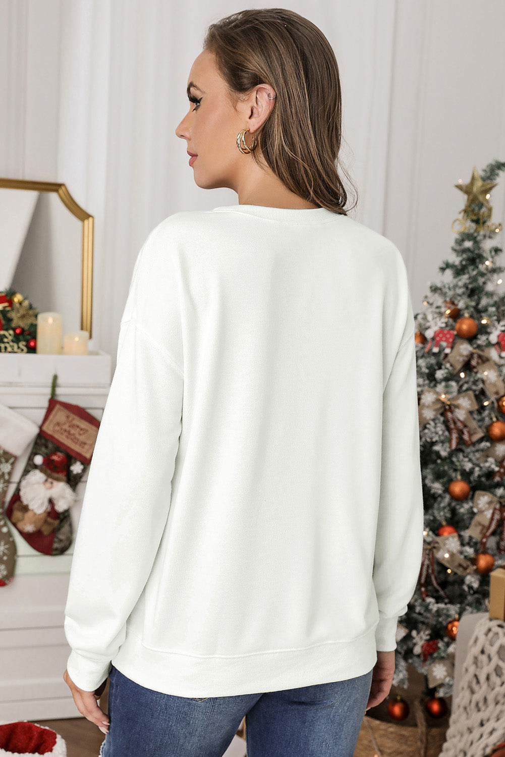Women’s Crew Neck Pullover Sweatshirt - Cozy Minimalist Knit