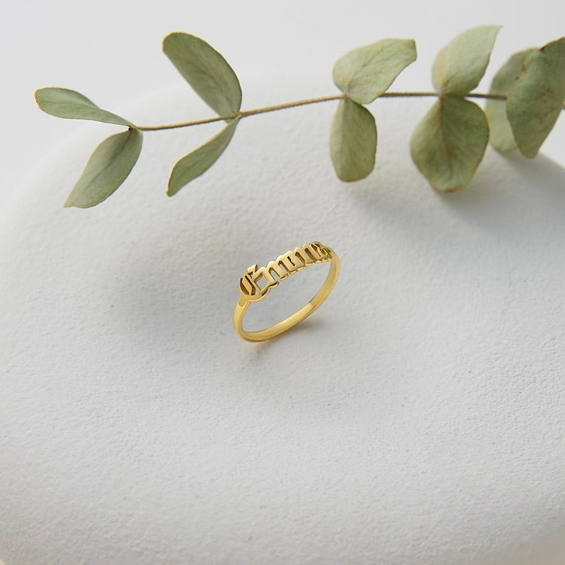 Customized Smooth Name Engraving Band Ring