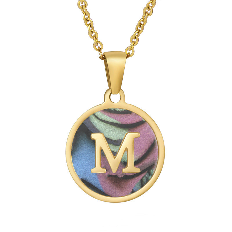 Natural Shell Initial Necklace in Gold Plating