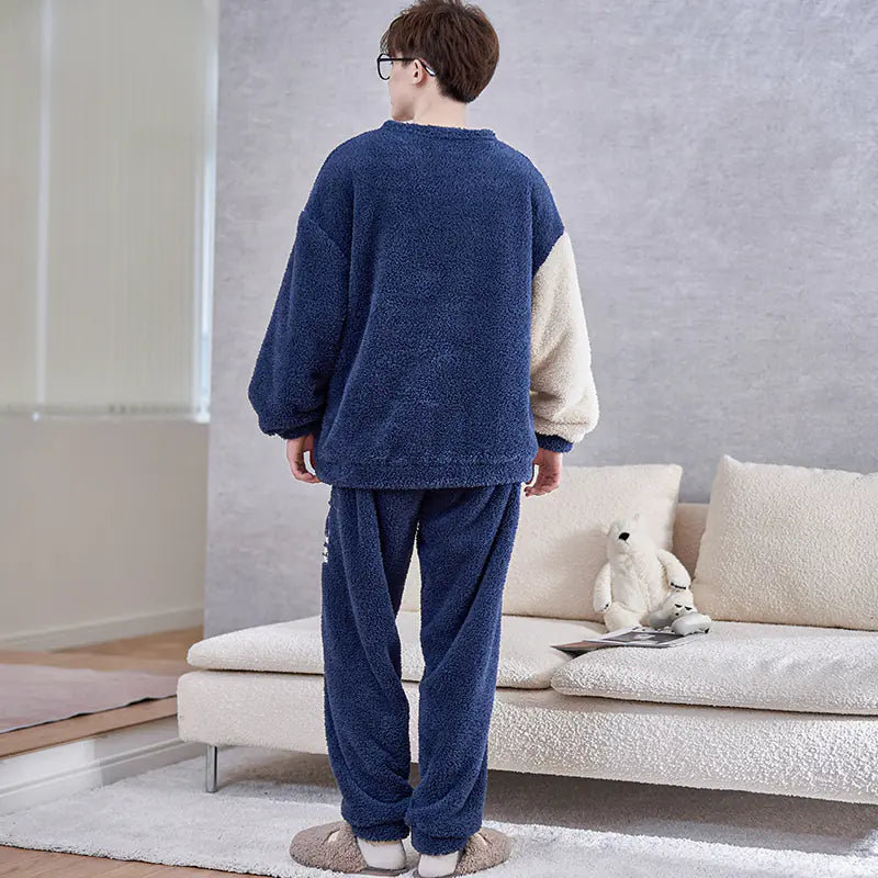 Men's Thickened Plush Winter Home Suit for Autumn/Winter